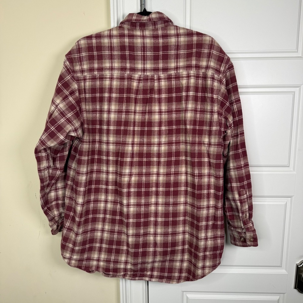 Field & Stream Heavy Flannel Shirt Mens XL Red Plaid Long Sleeve Cotton Outdoors - Picture 2 of 6